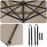 Umbrella Taupe 351 x 250 x 260 cm Polyester and Aluminium 42003346