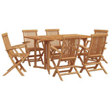 Garden Dining Set 7 pcs Brown Solid Teak Wood 3155339