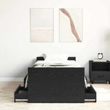 Bed Frame with Headboard Black oak 75 x 190 cm Engineered wood 3329308