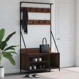 Clothes Rack with Shoe Storage Brown Oak 100x41x184 cm 837871