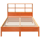 Bookcase Bed without Mattress Wax Brown 135x190 cm Double Solid Wood Pine 3322887