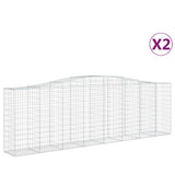 Arched Gabion Baskets 2 pcs 400x50x120/140 cm Galvanised Iron 3145969