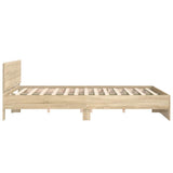 Bed Frame Sonoma oak Engineered wood, Plywood Double Durable 3207471