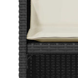 3 Piece Bistro Set with Cushions Black Poly Rattan 365062
