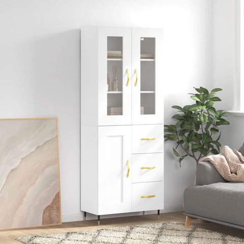 Highboard White 69.5x34x180 cm Engineered Wood 3198641