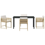 Garden Dining Set 5 pcs Beige Poly Rattan 3380758