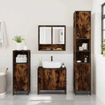 ZNTS 2 Piece Bathroom Furniture Set Smoked Oak Engineered Wood 3300917