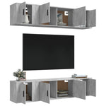 6 Piece TV Cabinet Set Concrete Grey Engineered Wood 3188658