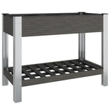 Garden Raised Bed with Shelf Grey 100x50x75 cm WPC 362569