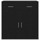 Sideboard with Drawer Black Oak 78 x 38 x 80 cm Engineered Wood 871677