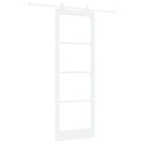 Sliding Door ORKDAL White 83 x 232 cm Solid Pine Wood and Glass 3332058