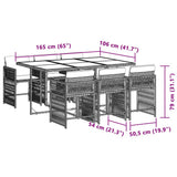 Garden Dining Set Mix beige PE rattan Medium Stackable 3211632