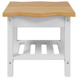 Side Table EKAI White 50 x 50 x 45.5 cm Solid Pine Wood 42037022