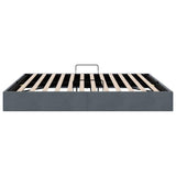 Storage Bed with Storage Dark Grey 193 x 203 cm Velvet 3370139