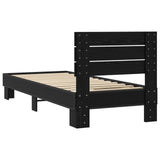 Bed Frame with Headboard Black Oak 80 x 200 cm Engineered Wood 8009093