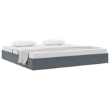 Storage Bed with Mattress Dark Grey 200 x 200 cm Velvet 3370119