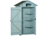 Garden Shed Vertical Utility 3 Shelves Shed Wood Outdoor Garden Tool Storage Unit Storage Cabinet, T3398P315882