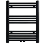 ZNTS Bathroom Heating Towel Rail Radiator Straight 600x764 mm Black 141906