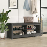 Shoe Bench Grey 110x38x45.5 cm Solid Wood Pine 813776