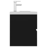 Sink Cabinet with Built-in Basin Black Engineered Wood 3071631