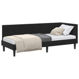 Corner Bed Frame with Headboard Black 80 x 200 cm Velvet 42016333