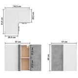 Hanging Corner Cabinet Lyon Concrete Grey 57x57x60 cm Engineered Wood 806394
