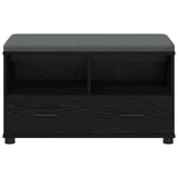 Hall Bench Black Oak 80 x 38 x 46 cm Engineered Wood and Fabric 891457