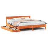 Bed Frame without Mattress Wax Brown 200x200 cm Solid Wood Pine 3301856