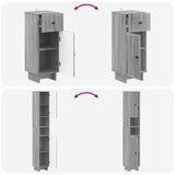 3 Piece Bathroom Cabinet Set EDE Engineered Wood 3417825