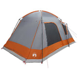 Cabin Tent Grey and Orange 8-Person Polyester and Steel 42028577