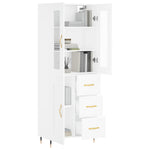 Highboard White 69.5x34x180 cm Engineered Wood 3198641