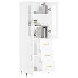 Highboard White 69.5x34x180 cm Engineered Wood 3198641