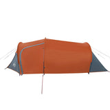 ZNTS Camping Tent Tunnel 3-Person Grey and Orange Waterproof 94392