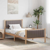 Bed frame Brown and taupe 90 x 190 cm Solid pine wood 878507