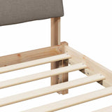 Bed frame Brown and taupe 90 x 190 cm Solid pine wood 878577