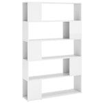Book Cabinet Room Divider High Gloss White Engineered Wood 809203