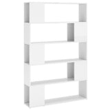 Book Cabinet Room Divider High Gloss White Engineered Wood 809203