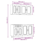 4 Piece Kitchen Cabinet Set Kalmar Old Wood Engineered Wood 3314859
