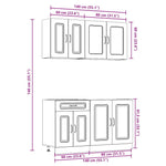 4 Piece Kitchen Cabinet Set Kalmar High Gloss White Engineered Wood 3314853