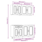 4 Piece Kitchen Cabinet Set Kalmar High Gloss White Engineered Wood 3314853