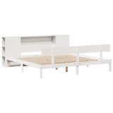Bookcase Bed without Mattress White 180x200 cm Super King Solid Wood Pine 3321781
