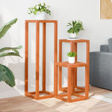 Plant Stands 3 pcs Wax Brown Solid Wood Pine 844472