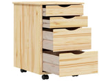 Rolling Cabinet with Desk MOSS Clear Varnish 34 x 39 x 65.5 cm 42032405