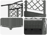 Raised Bed with Trellis and Roof Light Grey 122 x 40 x 138 cm 42032584