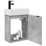 Bathroom Vanity Unit with Tap Concrete Grey 45.5 x 22.5 x 84 cm 889428