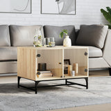 Coffee Table with Glass Doors Sonoma Oak 68.5x50x50 cm 836541