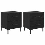 Bedside Cabinet with Drawer 2 pcs Black Oak 40 x 35 x 47.5 cm 882018