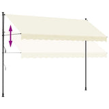 Retractable Awning Cream 350x150 cm Fabric and Steel 368748