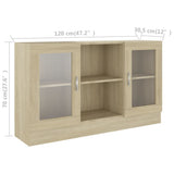 Vitrine Cabinet Sonoma Oak 120x30.5x70 cm Engineered Wood 802789