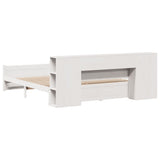 Bookcase Bed without Mattress White 200x200cm Solid Wood Pine 3322446